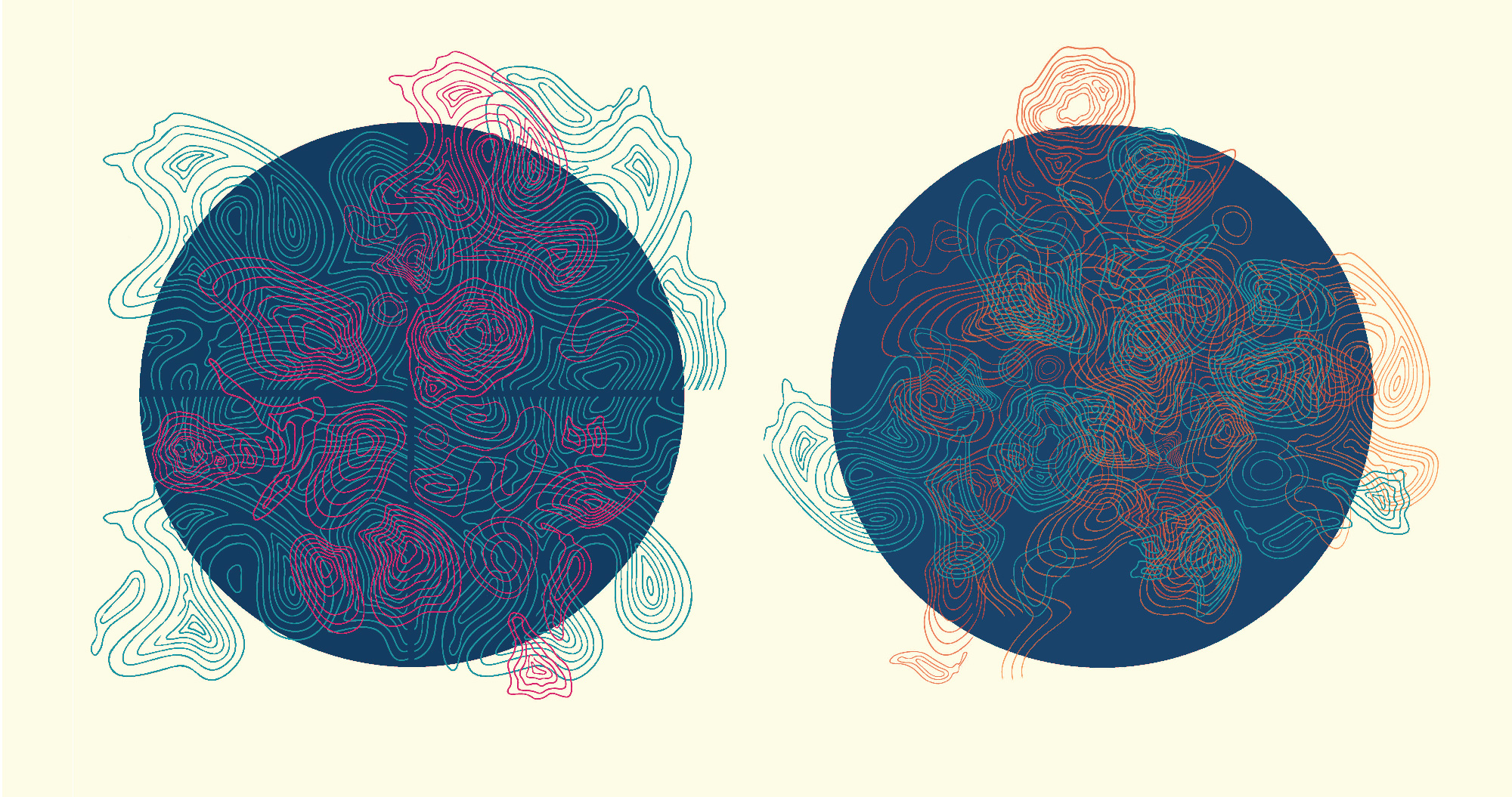 More experiments branching out –– playing with spatial arrangement and layering